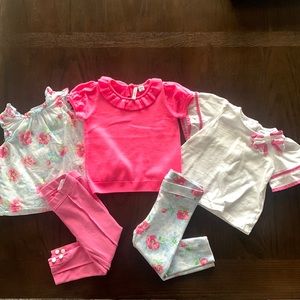 Jane and Jack lot is 12-18 month clothes 2 pants and 3 tops mix and match